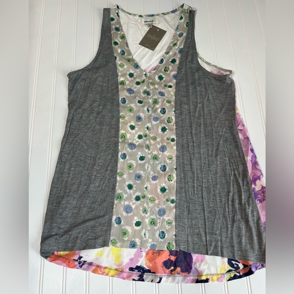 Anthropologie Porridge Medium Swing Tank Top Tunic Mixed Media Women NEW - Picture 1 of 4